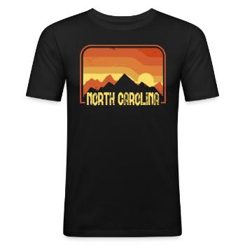 North Carolina - Männer Slim Fit T-Shirt - Schwarz - Vorne - Nik (191cm)