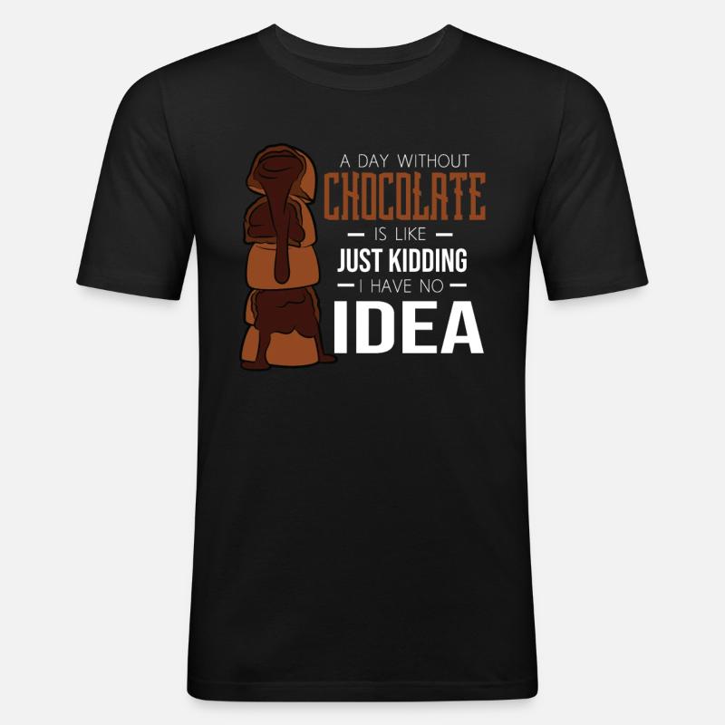 Schokolade - Männer Slim Fit T-Shirt - Schwarz