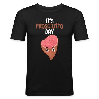 Jambon - T-shirt près du corps Homme - noir - Devant - Nik (191cm)