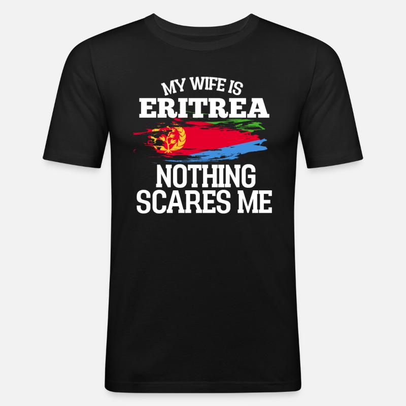 Eritrea Ehefrau - Männer Slim Fit T-Shirt - Schwarz