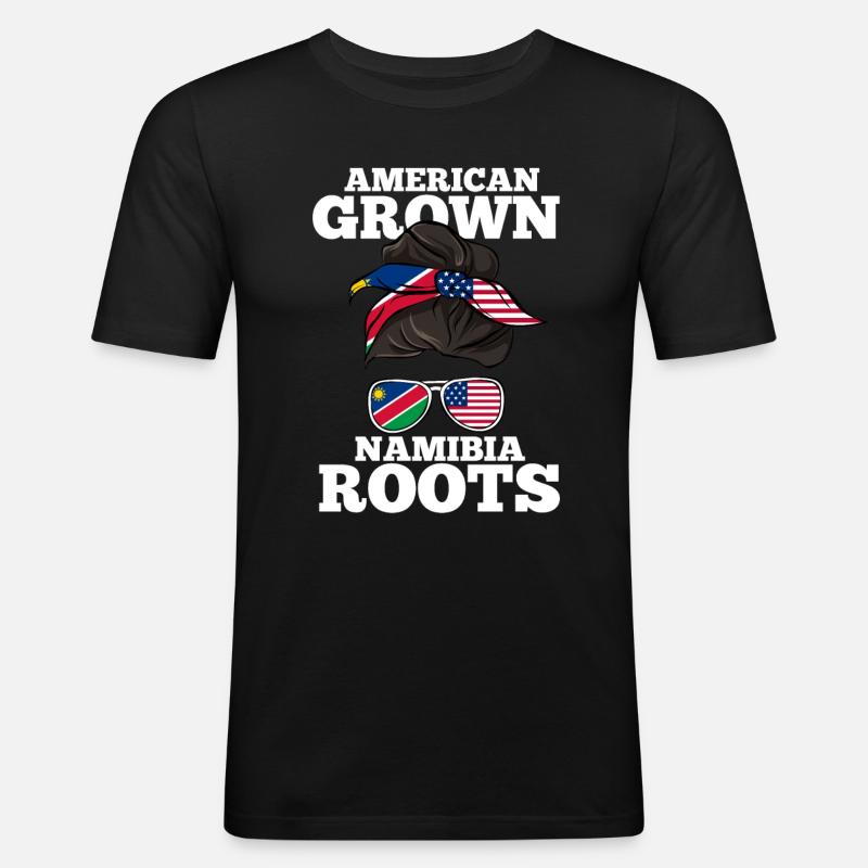 Namibia - Männer Slim Fit T-Shirt - Schwarz