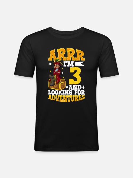 I'm 3 - Young Pirate - Men's Slim Fit T-Shirt - black