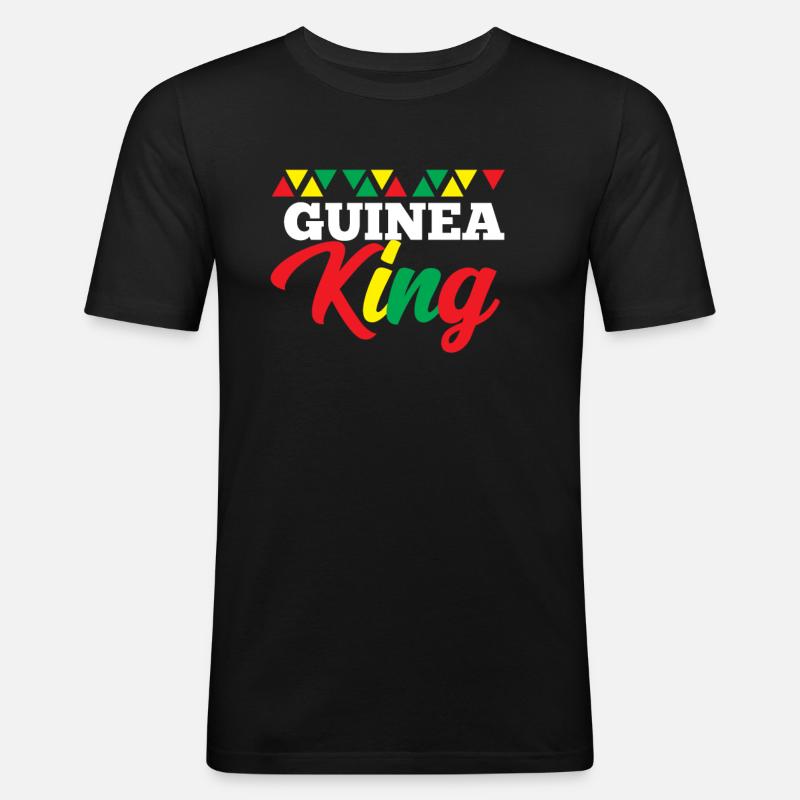 Guinea Queen - Männer Slim Fit T-Shirt - Schwarz