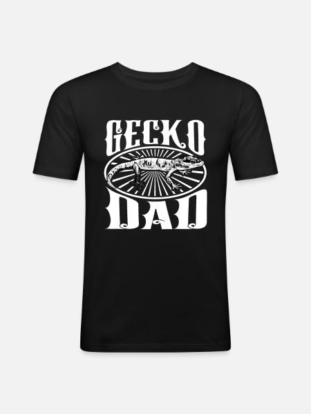 Gecko owner - Gecko Papa - Men's Slim Fit T-Shirt - black