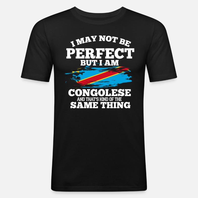 Kongo - Männer Slim Fit T-Shirt - Schwarz