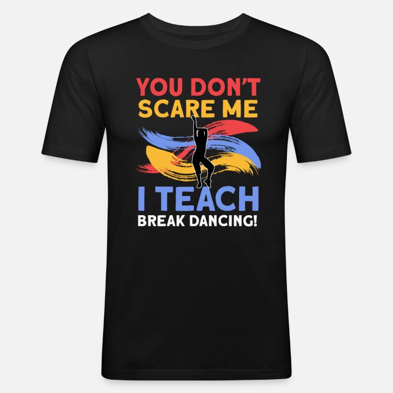 Breakdancing - Männer Slim Fit T-Shirt - Schwarz
