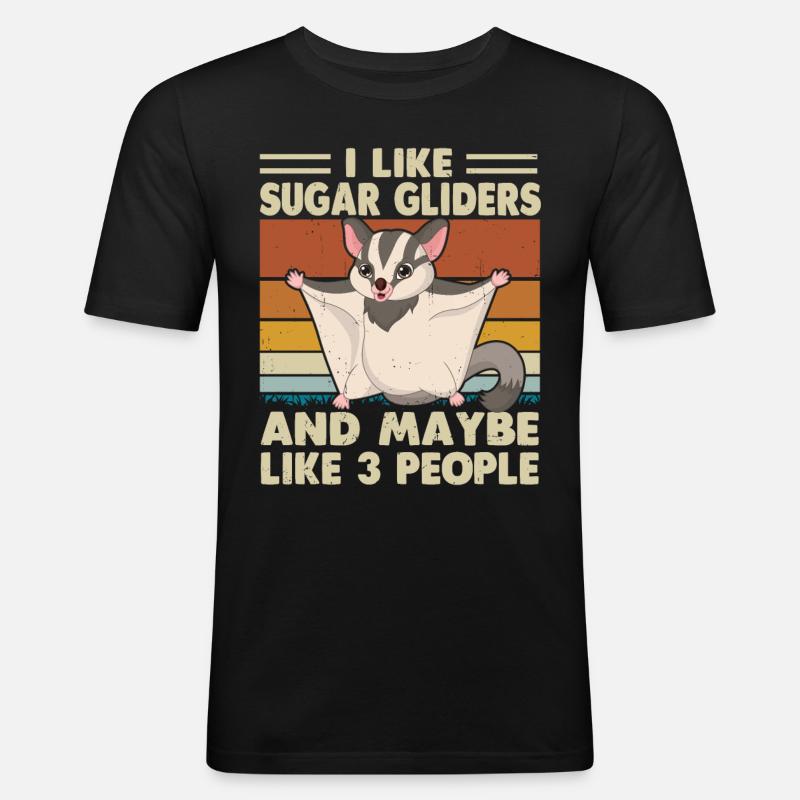 Sugar Glider Flughörnchen - Männer Slim Fit T-Shirt - Schwarz
