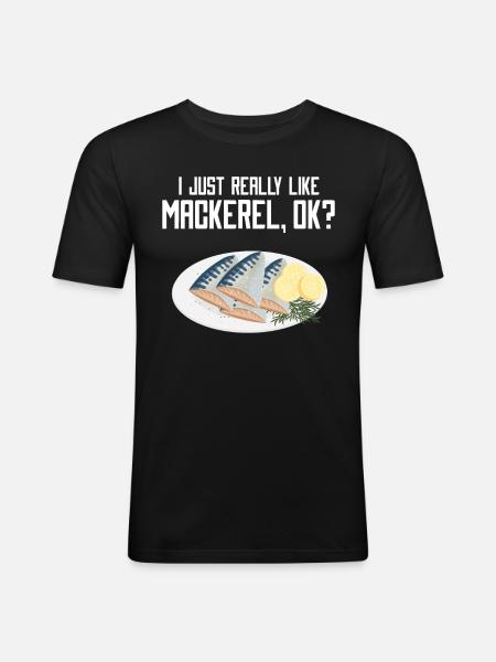 Mackrel Mackrel Saltwater Fish Fishing - Men's Slim Fit T-Shirt - black
