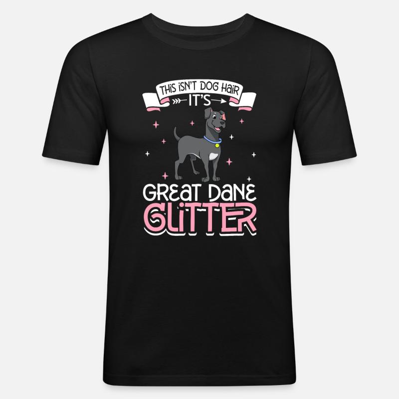 Great Dane Glitzer - Männer Slim Fit T-Shirt - Schwarz