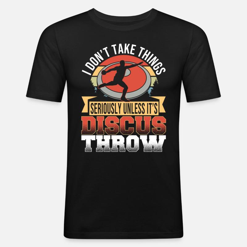 Diskuswerfen Diskuswerfer Geschenk - Männer Slim Fit T-Shirt - Schwarz