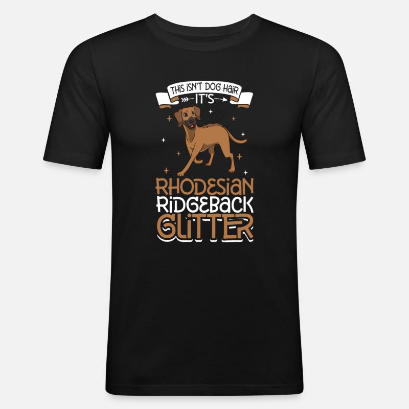 Rhodesian Ridgeback Glitzer - Männer Slim Fit T-Shirt - Schwarz