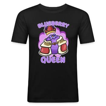 Blaubeere - Männer Slim Fit T-Shirt - Schwarz - Vorne - Nik (191cm)