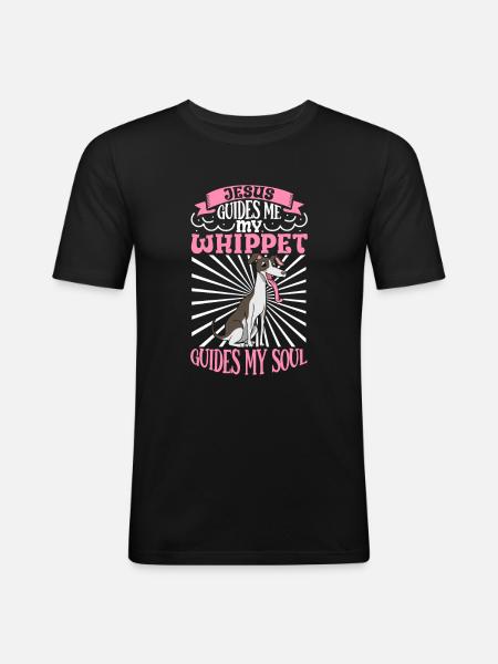 Jesus and My Whippet - Men's Slim Fit T-Shirt - black