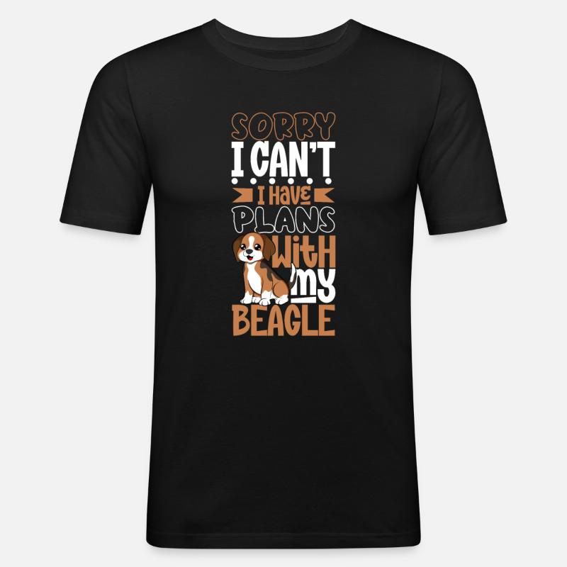 Pläne mit meinem Beagle - Männer Slim Fit T-Shirt - Schwarz