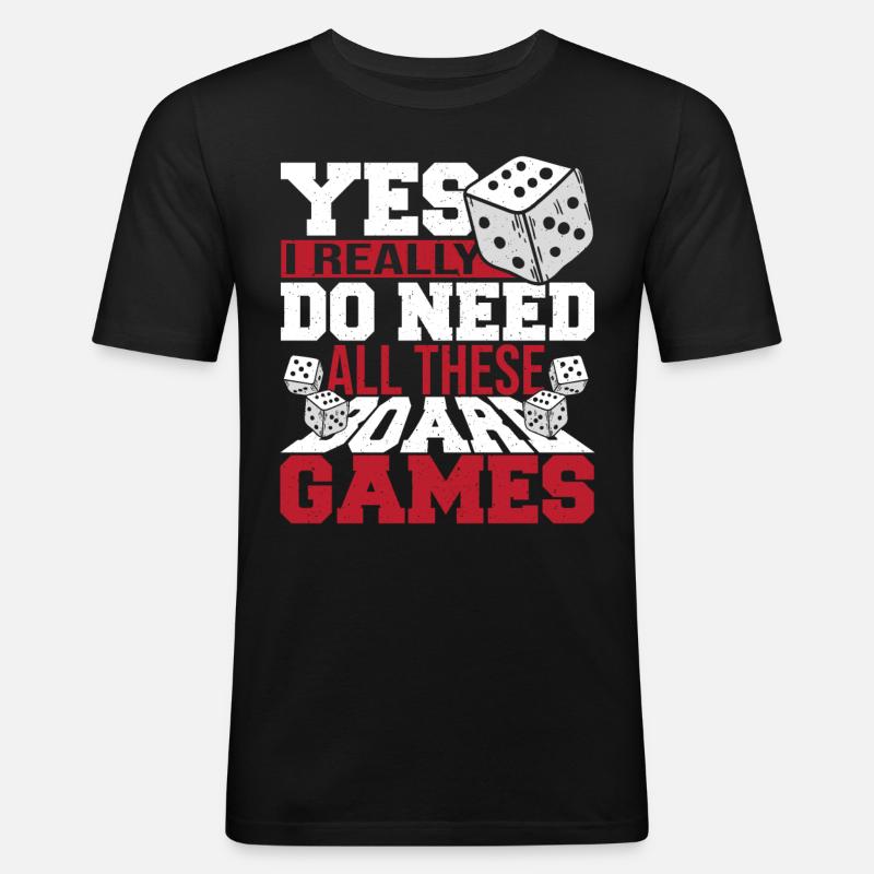 Brettspiele Spielbrett Geschenk - Männer Slim Fit T-Shirt - Schwarz