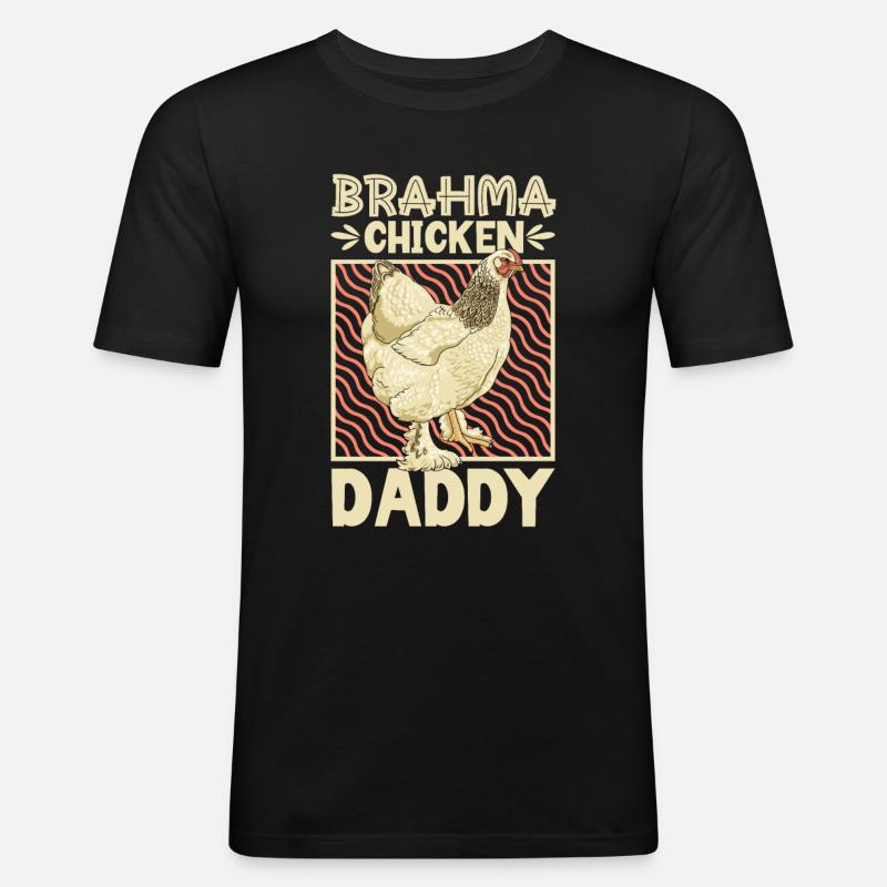 Brahma Papa - Männer Slim Fit T-Shirt - Schwarz