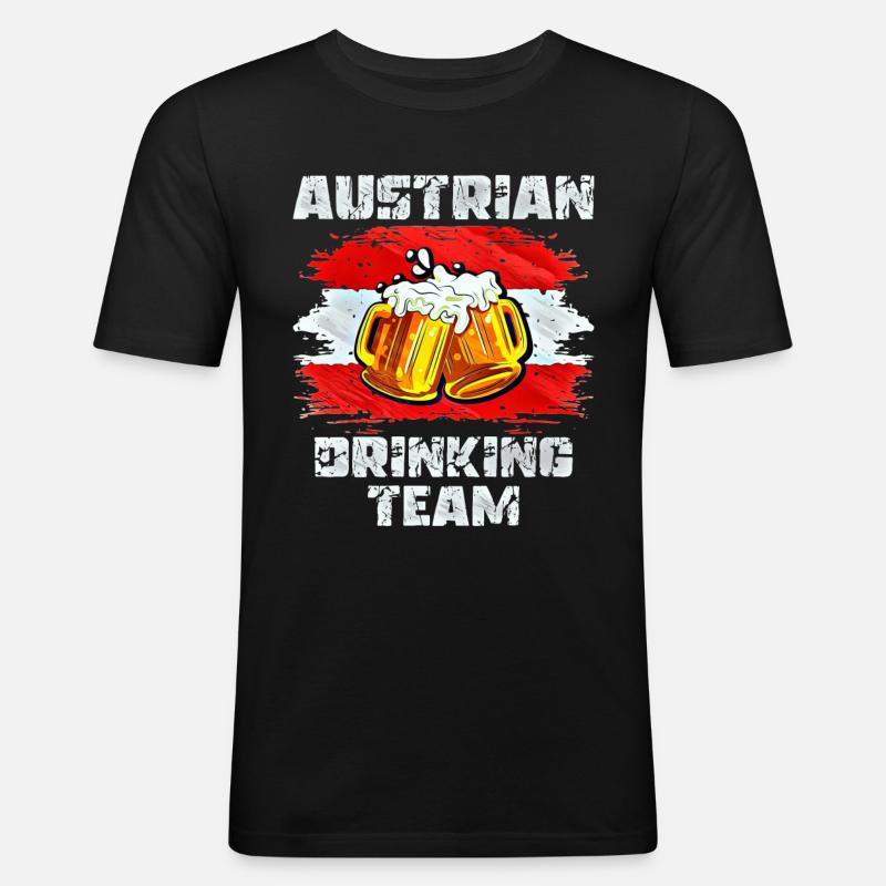 Équipe de boisson d’Autriche - T-shirt près du corps Homme - noir