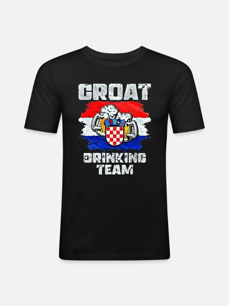 Croatia Drinking Team - Men's Slim Fit T-Shirt - black