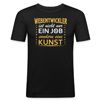 Webentwickler Fullstack-Softwareentwickler - Männer Slim Fit T-Shirt - Schwarz - Vorne - Nik (191cm)