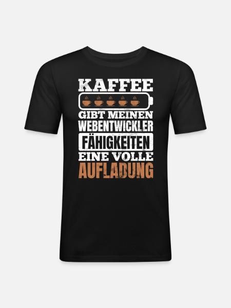 Webentwickler Programmierer Fullstack-Entwickler - Männer Slim Fit T-Shirt - Schwarz