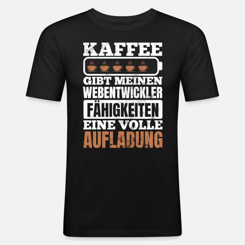 Webentwickler Programmierer Fullstack-Entwickler - Männer Slim Fit T-Shirt - Schwarz