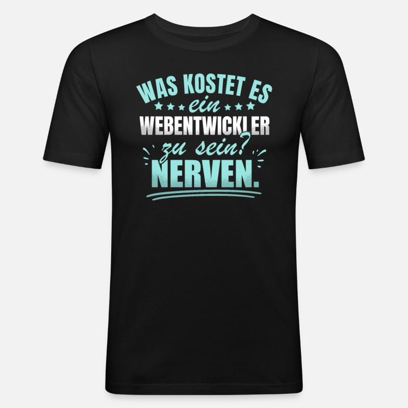 Webentwickler Programmierer Frontend-Entwickler - Männer Slim Fit T-Shirt - Schwarz