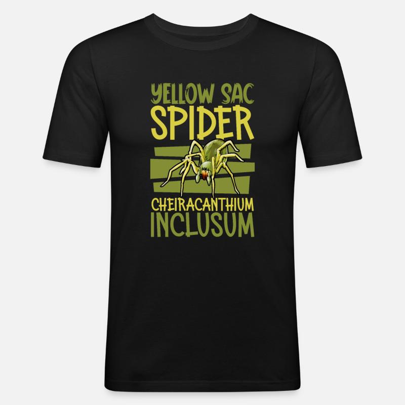 Echte Dornfinger Spinne - Männer Slim Fit T-Shirt - Schwarz