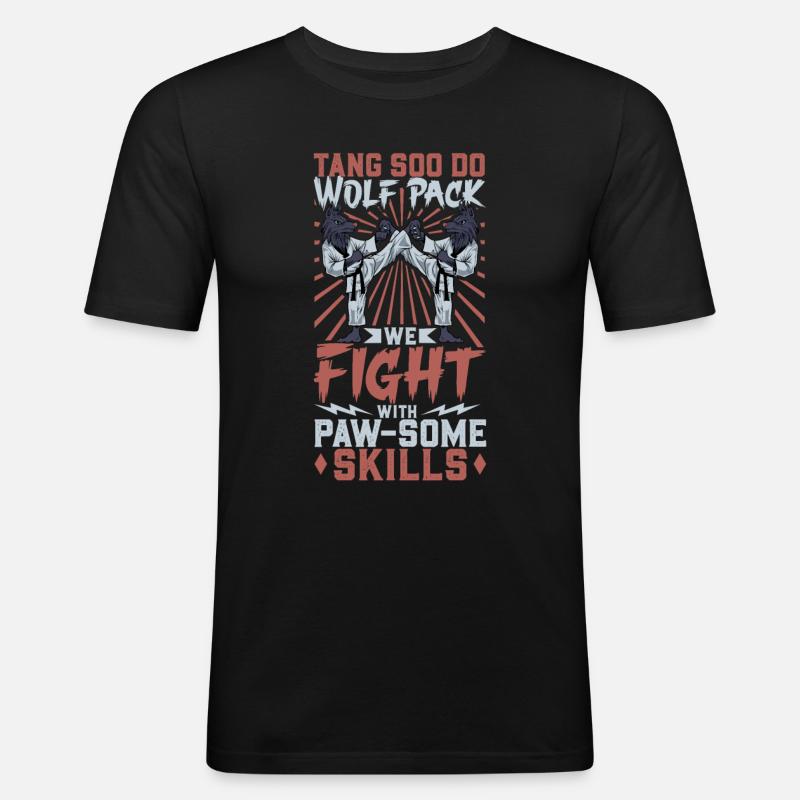 Wolf - Tang Soo Do - Männer Slim Fit T-Shirt - Schwarz