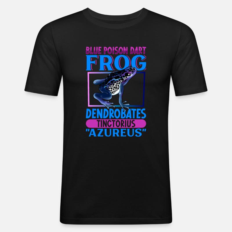 Blauer Pfeilgiftfrosch - Männer Slim Fit T-Shirt - Schwarz