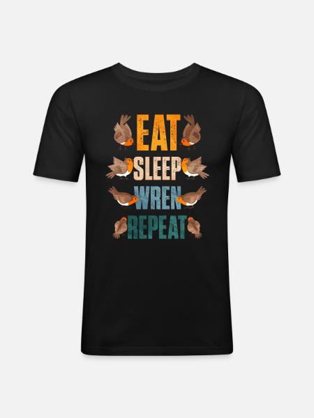Wren Bird - Men's Slim Fit T-Shirt - black