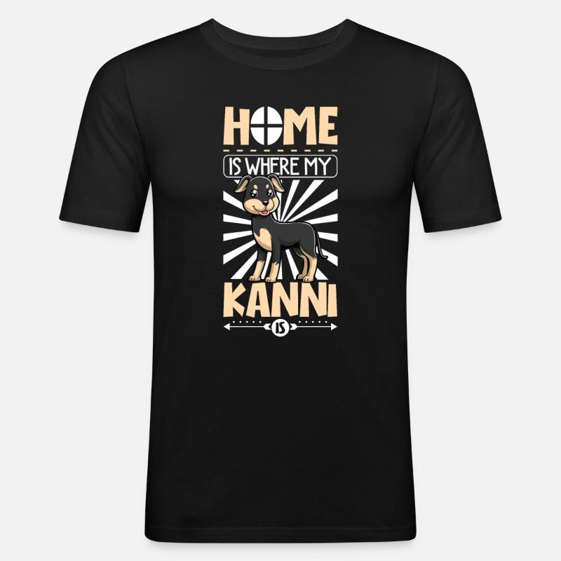 Zuhause - Kanni - Männer Slim Fit T-Shirt - Schwarz