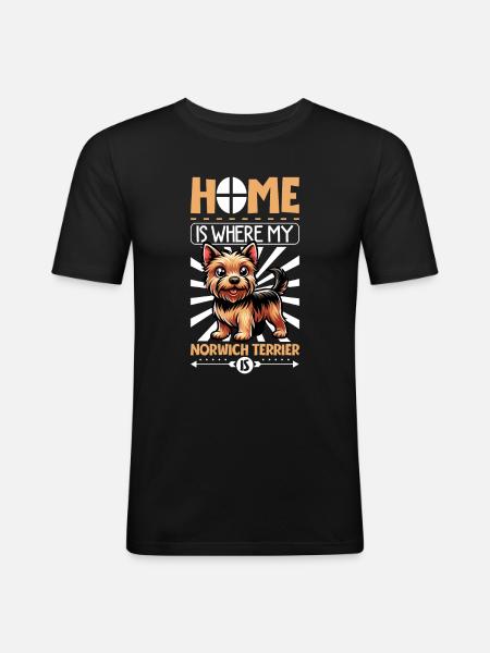 Home - Norwich Terrier - Men's Slim Fit T-Shirt - black
