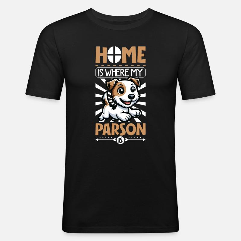Zuhause - Parson Russell Terrier - Männer Slim Fit T-Shirt - Schwarz