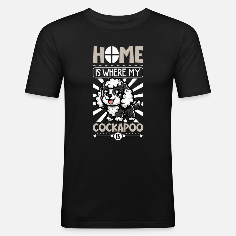 Zuhause - Cockapoo - Männer Slim Fit T-Shirt - Schwarz