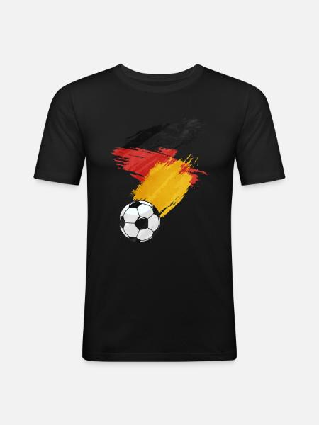 Germany Soccer Soccer Flag - Men's Slim Fit T-Shirt - black
