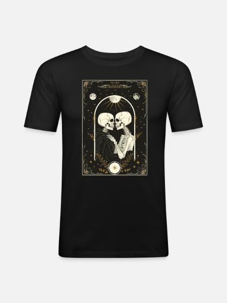 The Lovers Tarot - Men's Slim Fit T-Shirt - black