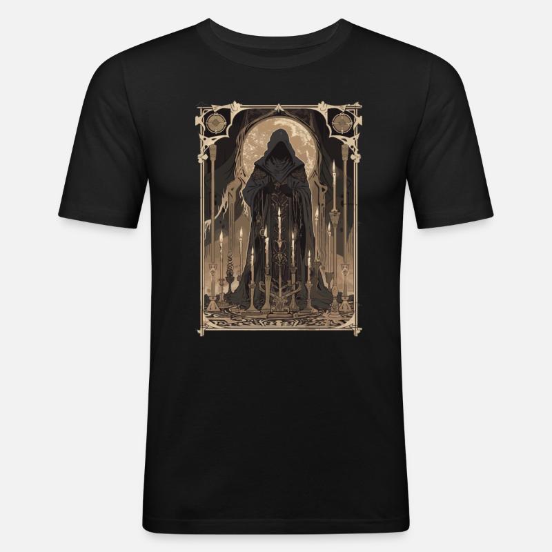 Der Zauberer Tarot - Männer Slim Fit T-Shirt - Schwarz