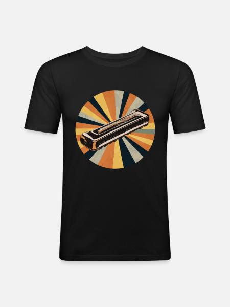 Harmonica Playing Gift - Men's Slim Fit T-Shirt - black
