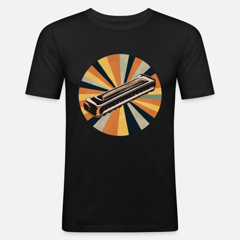 Harmonica Playing Gift - Men's Slim Fit T-Shirt - black