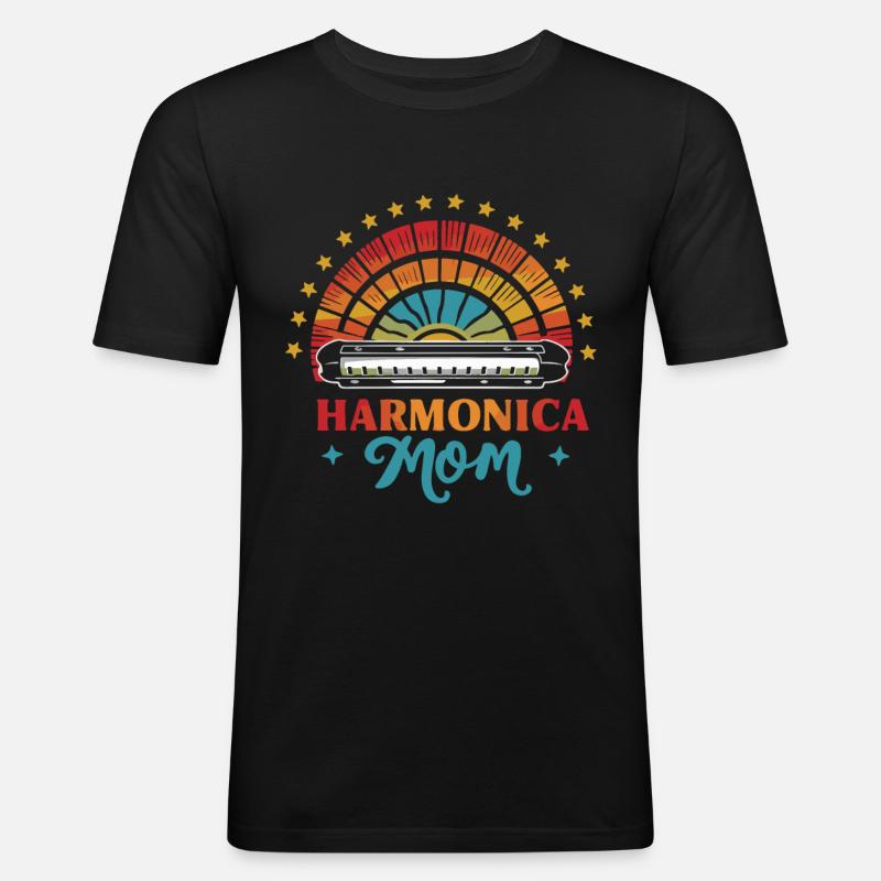 Harmonica Playing Gift - Men's Slim Fit T-Shirt - black