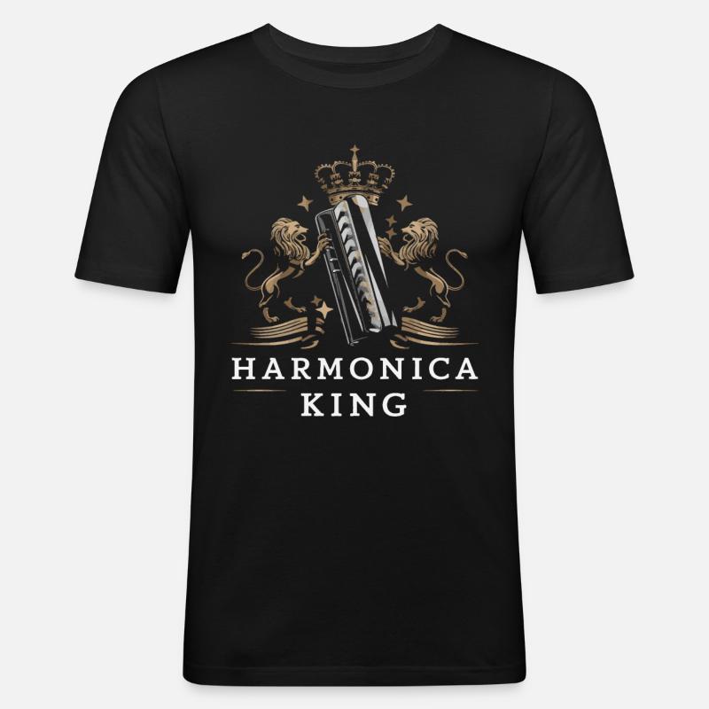 Harmonica Playing Gift - Men's Slim Fit T-Shirt - black