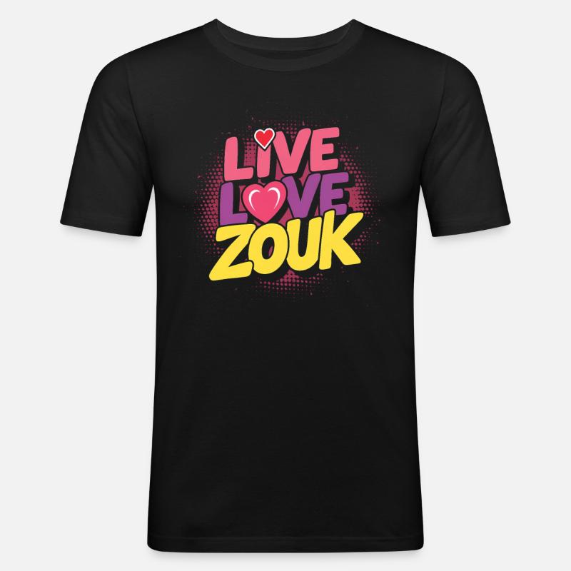 Zouk-Tanz-Geschenk - Männer Slim Fit T-Shirt - Schwarz