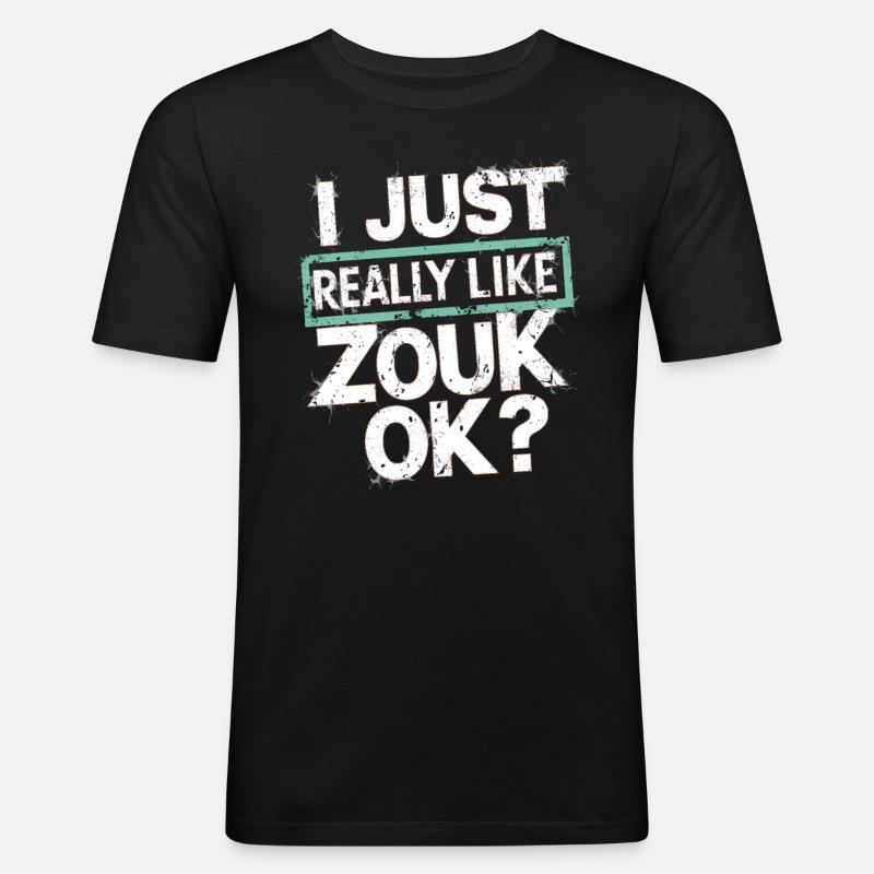 Zouk-Tanz-Geschenk - Männer Slim Fit T-Shirt - Schwarz