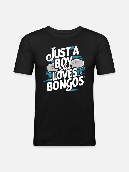 Bongo Music Gift - Men's Slim Fit T-Shirt - black