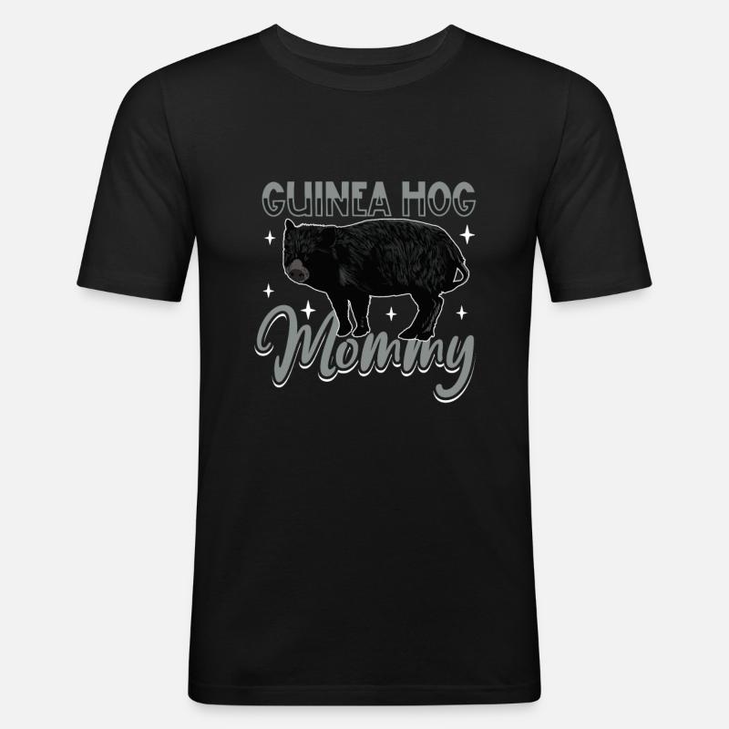 Guinea Hog Mama - Männer Slim Fit T-Shirt - Schwarz