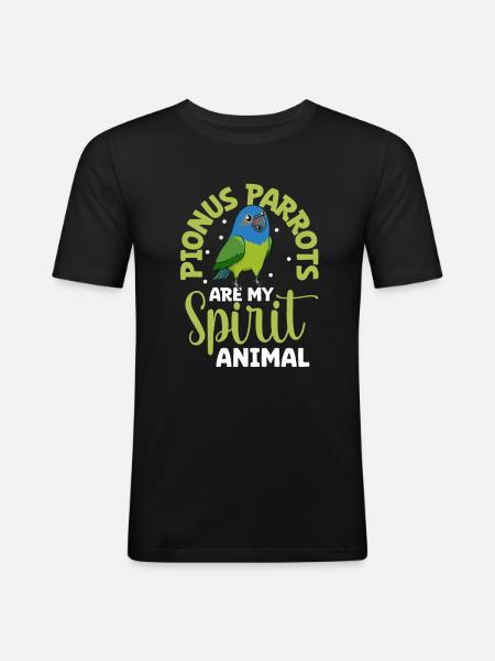 Favourite animal - Red-rumped parrot - Men's Slim Fit T-Shirt - black