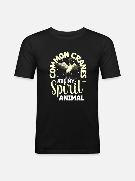 Animal préféré - grue - T-shirt près du corps Homme - noir