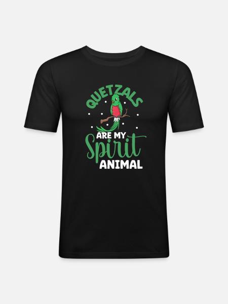 Lieblingstier - Quetzal - Männer Slim Fit T-Shirt - Schwarz