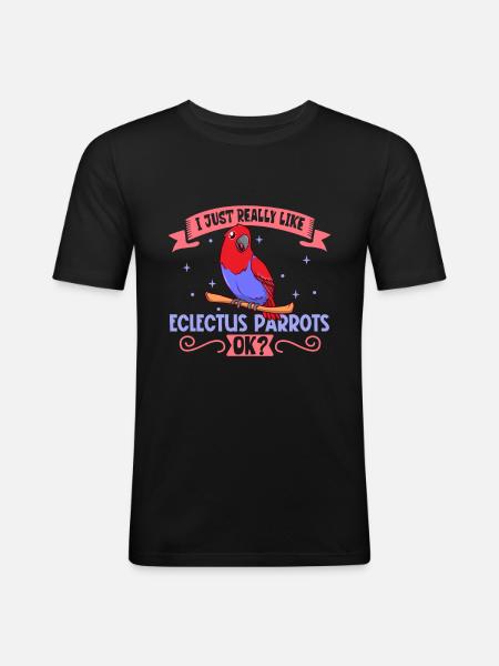 I love my parrot - Men's Slim Fit T-Shirt - black