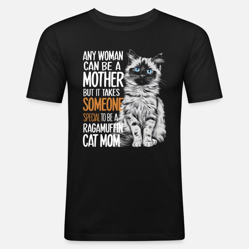 Katze Ragamuffin Geschenk - Männer Slim Fit T-Shirt - Schwarz